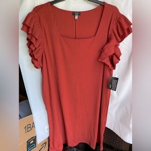 Burnt‎ orange think short sleeve dress